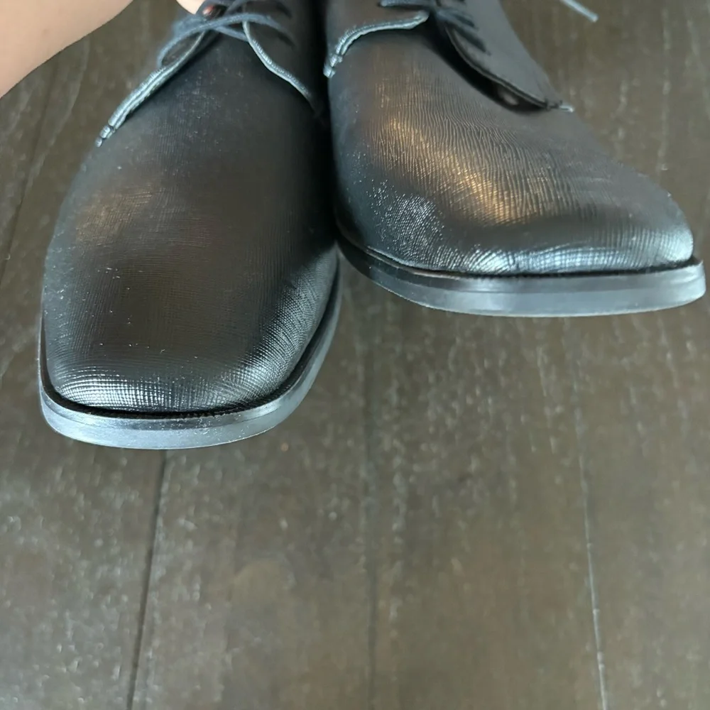 Calvin Klein Black Textured ‘Gordon’ Dress Office Shoes Men’s‎ Size 13
